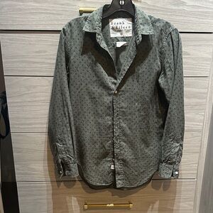 Frank & Eileen Olive Green Printed Button-Down Shirt